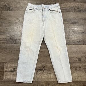 Vintage 80s Lee Jeans Mens Light Wash Relaxed Tapered Denim Dad Jeans USA 34x30